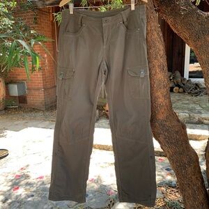 Kuhl Splash Roll Up Pants Olive Green Vintage Patina Dye Size 12 Hiking Cargo
